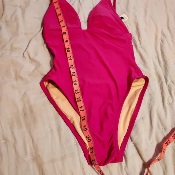 J. Crew Deep V-Neck French One-Piece Mauve Pink sz 0 Preppy - Picture 13 of 15
